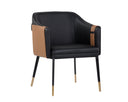 CARTER DINING ARMCHAIR - NAPA BLACK NAPA COGNAC