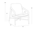 CINELLI LOUNGE CHAIR - DISTRESSED BROWN SALOON LIGHT GREY LEATHER