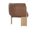 TRINE LOUNGE CHAIR - RUSTIC OAK VINTAGE CAMEL LEATHER