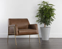 CYBIL LOUNGE CHAIR - VINTAGE CARAMEL LEATHER