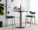 GIBBONS COUNTER STOOL - ANTIQUE BRASS CHARCOAL BLACK LEATHER