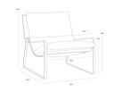 ZANCOR LOUNGE CHAIR - GUNMETAL TAN LEATHER
