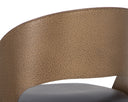 DEZIRAE BARSTOOL - ANTIQUE BRASS CHARCOAL BLACK LEATHER