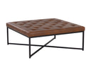 ENDALL OTTOMAN - BLACK BRAVO COGNAC