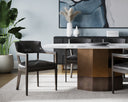 BRYLEA DINING ARMCHAIR - BROWN BRENTWOOD CHARCOAL LEATHER