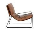 ZANCOR LOUNGE CHAIR - GUNMETAL TAN LEATHER