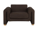 ROMER ARMCHAIR - BRUSHED GOLD NUBUCK COCOA LEATHER