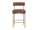 SENECA COUNTER STOOL - ANTIQUE BRASS BRAVO COGNAC