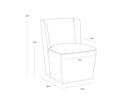 AMITA WHEELED DINING CHAIR - PICCOLO PROSECCO