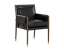 MAUTI DINING ARMCHAIR - DISTRESSED BROWN CORTINA BLACK LEATHER