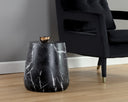 Delmor End Table - MARBLE LOOK BLACK