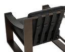 BERKE LOUNGE CHAIR - ANTIQUE BRONZE CHARCOAL BLACK LEATHER