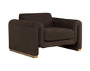 ROMER ARMCHAIR - BRUSHED GOLD NUBUCK COCOA LEATHER