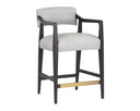 KEAGAN COUNTER STOOL - SALOON LIGHT GREY LEATHER