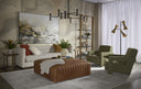 LEWIN OTTOMAN - SQUARE LUCIA TOBACCO LEATHER