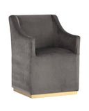 ZANE WHEELED DINING ARMCHAIR - PICCOLO PEBBLE