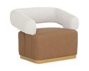 AGGIE SWIVEL LOUNGE CHAIR - MILLIKEN COGNAC RHEA LIGHT BARLEY