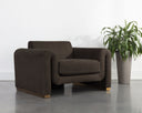 ROMER ARMCHAIR - BRUSHED GOLD NUBUCK COCOA LEATHER