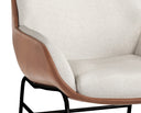 LUCIER LOUNGE CHAIR - BELFAST OATMEAL BRAVO COGNAC