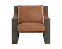 BERKE LOUNGE CHAIR - GUNMETAL TAN LEATHER