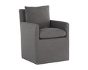 GLENROSE WHEELED DINING ARMCHAIR - EFFIE SMOKE