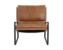 ZANCOR LOUNGE CHAIR - GUNMETAL TAN LEATHER
