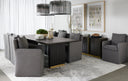GLENROSE WHEELED DINING ARMCHAIR - EFFIE SMOKE