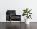 MAUTI ARMCHAIR - DISTRESSED BROWN CORTINA BLACK LEATHER