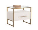 VENICE NIGHTSTAND - OYSTER SHAGREEN