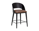 DEZIRAE COUNTER STOOL - BLACK COGNAC LEATHER