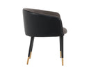 ASHER DINING ARMCHAIR - SPARROW GREY NAPA BLACK