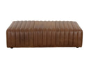 LEWIN OTTOMAN - RECTANGULAR LUCIA TOBACCO LEATHER