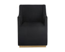ZANE WHEELED DINING ARMCHAIR - ABBINGTON BLACK