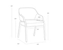 MALACHI DINING ARMCHAIR - MILLIKEN COGNAC