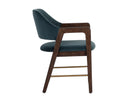 MILTON DINING ARMCHAIR - SMOKE ACACIA MEG DUSTY TEAL