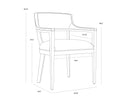 BRYLEA DINING ARMCHAIR - BROWN SHALIMAR TOBACCO LEATHER