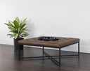 ENDALL OTTOMAN - BLACK BRAVO COGNAC