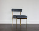 SENECA DINING CHAIR - ANTIQUE BRASS VELVET SLATE