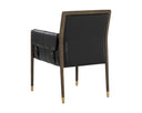 MAUTI DINING ARMCHAIR - DISTRESSED BROWN CORTINA BLACK LEATHER
