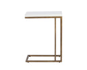 SAWYER END TABLE - ANTIQUE BRASS WHITE