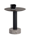 MONACO END TABLE - BLACK GREY MARBLE RAW UMBER