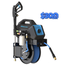 BluShield HumpBack 3000PSI All-in-One Pressure Washer System, Auto-Retractable Hose Reel, Industrial Pump, Accessories